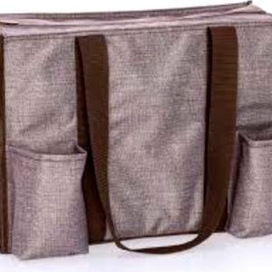 Thirty-one zip-top organizing utility tote charcoal cross hatch